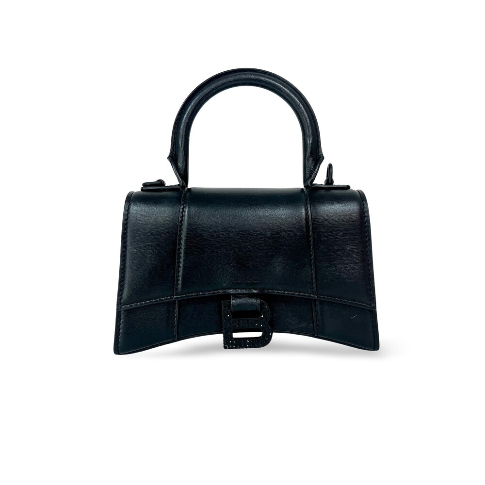 Balenciaga Hourglass Top Handle Leather with Crystals XS